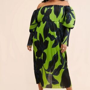 NWT Eloquii Pleated Off-Shoulder Dress Size 24